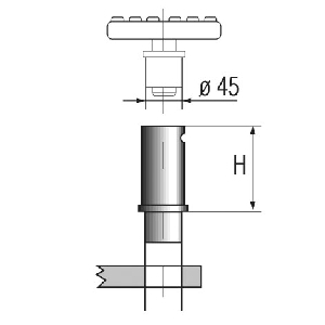 [S224-A3]  Ravaglioli (Италия) Проставки h=80 мм., 4 шт.
